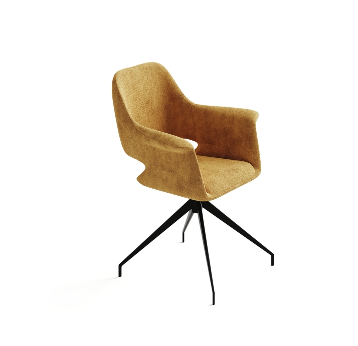 Стул крутящийся MICHELE SWIVEL CHAIR TESSUTO YELLOW BLACK FRAME Черный (NRM01178)