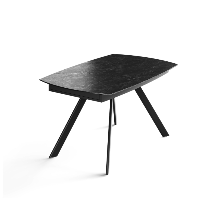 Стол обеденный JET DINING TABLE BLACK MATT BLACK MARBLE  210X90X76 СМ. (NRM01201)