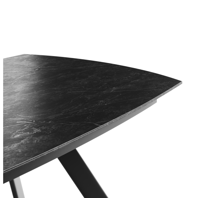 Стол обеденный JET DINING TABLE BLACK MATT BLACK MARBLE  210X90X76 СМ. (NRM01201)