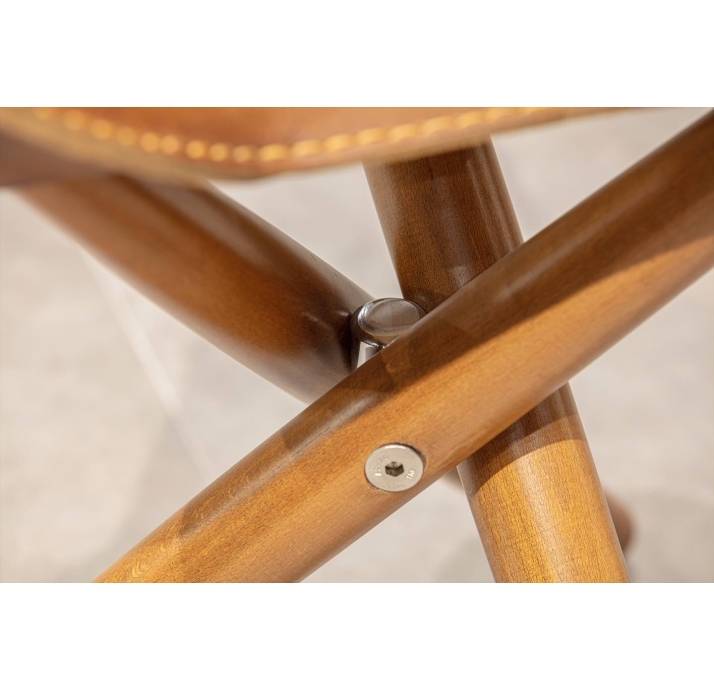 Стул интерьерный LIBERTE STOOL Naturel leather HD1101 Polished walnut veneer Коричневый (FUG00001)