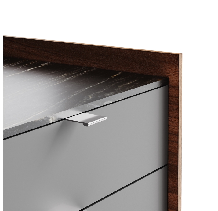 Тумба прикроватная MEST NIGHTSTAND Natural walnut Rivera marble Matte LK17 Brown 62X48X55 СМ. (FUG00