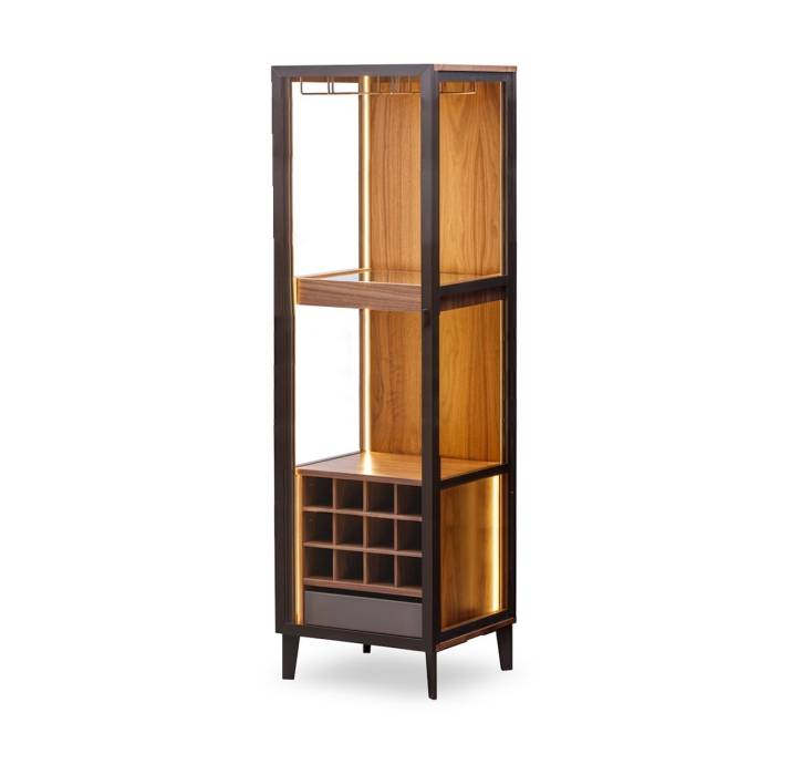 Комод PERSONA BAR CABINET Polished walnut Polished walnut GLASS 55X50X190 СМ. (FUG00006)