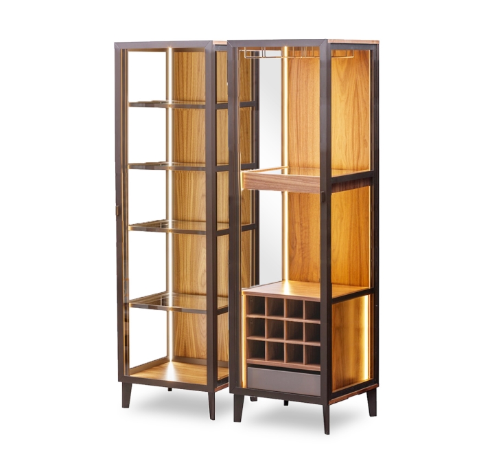 Комод PERSONA BAR CABINET Polished walnut Polished walnut GLASS 55X50X190 СМ. (FUG00006)