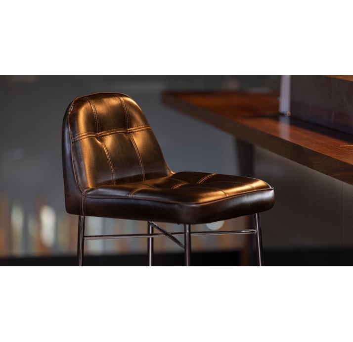 Стул барный MEST BAR STOOL PIRLANTA Pirlanta Kakao Glossy Metal Черный (FUG00012)