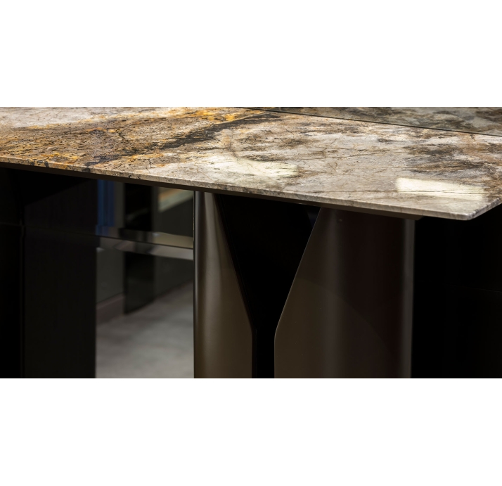 Консоль напольная FREYA CONSOLE TABLE Anthracite walnut veneer MARBLE AURA / 138X45X74,5 СМ. (FUG000