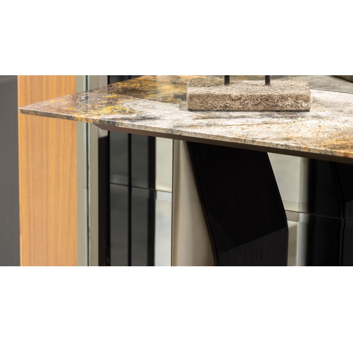 Консоль напольная FREYA CONSOLE TABLE Anthracite walnut veneer MARBLE AURA / 138X45X74,5 СМ. (FUG000