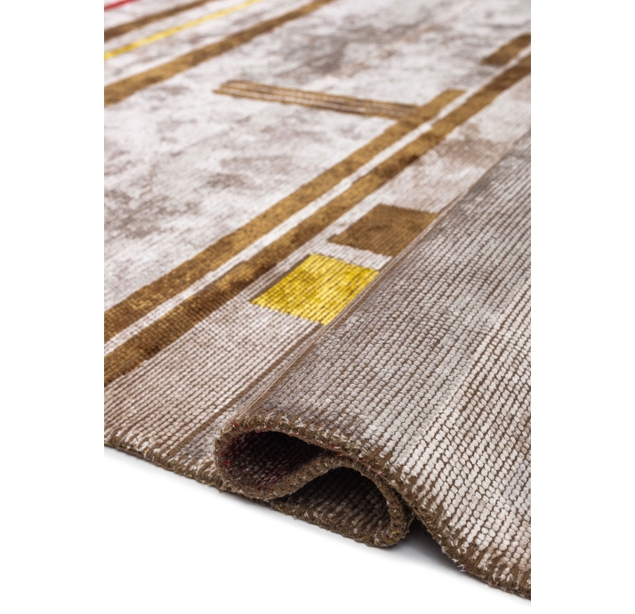 Ковер современный ISTANBUL GLIDE 300X200 см.  (NRM02965) LIGHT GREY - CACAO - YELLOW - RED - BONE - 