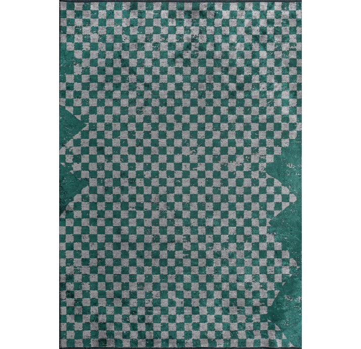 Ковер современный CORAL KING 230X160 см.  (NRM01923) DARK GREEN - LIGHT GREY