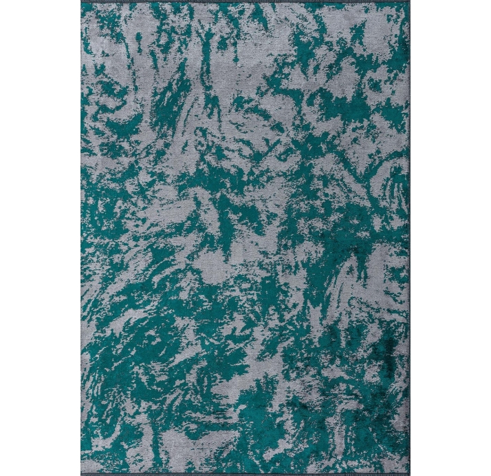 Ковер современный CORAL MARBLE 340X240 см.  (NRM02135) DARK TURQUOISE - LIGHT GREY