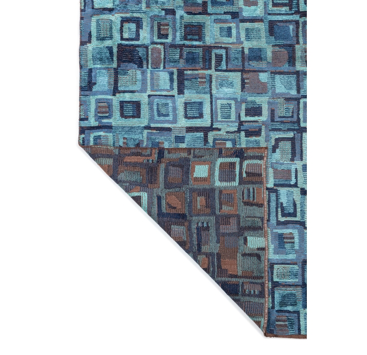 Ковер современный ETHNIQUE TRIBE 300X200 см.  (NRM02893) TURQUOISE - DARK NAVY - NAVY BLUE