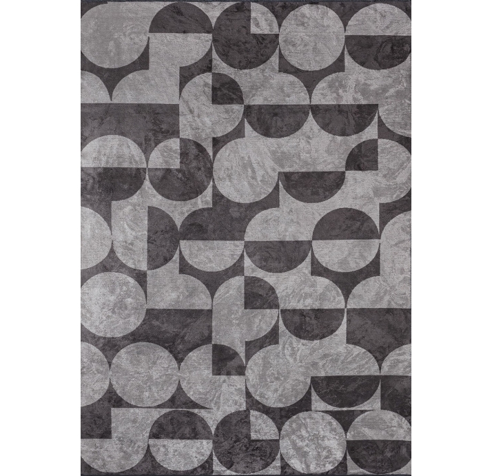 Ковер современный CORAL CIRCLE 300X200 см.  (NRM01612) CHARCOAL - LIGHT CREAM