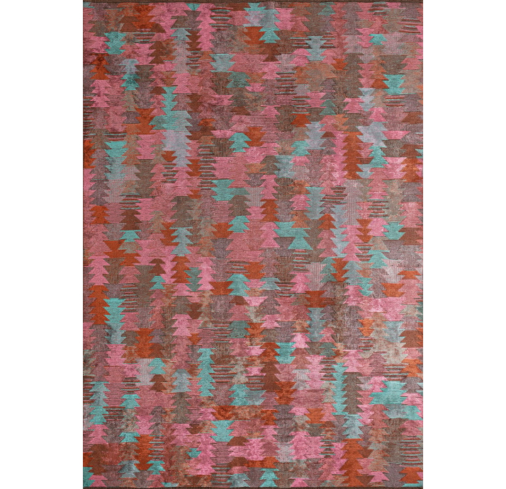 Ковер современный ETHNIQUE CLAN 340X240 см.  (NRM02729) TURQUOISE - RUST - PINK
