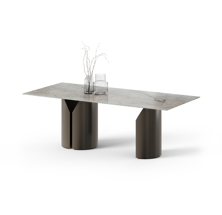 Стол обеденный FREYA MARBLE DINING TABLE Matte Ral 080 30 05 aura marble  220X100X75 СМ. (FUG00149)