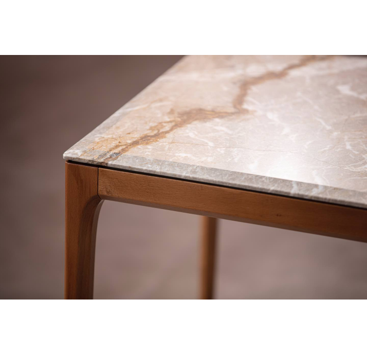 Стол журнальный PURA MARBLE SIDE TABLE Naturel Walnut MARBLE AURA  55X55X55 СМ. (FUG00055)