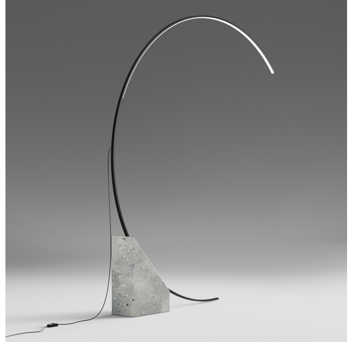 Торшер RUNE FLOOR LAMP NERO NERO 176X14X204 СМ. (NRM05432)