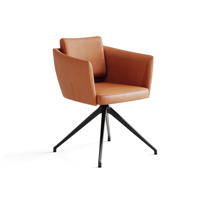 Стул крутящийся ALVA SWIVEL CHAIR MONTANA COGNAC  F101BLACK (ROM04060)