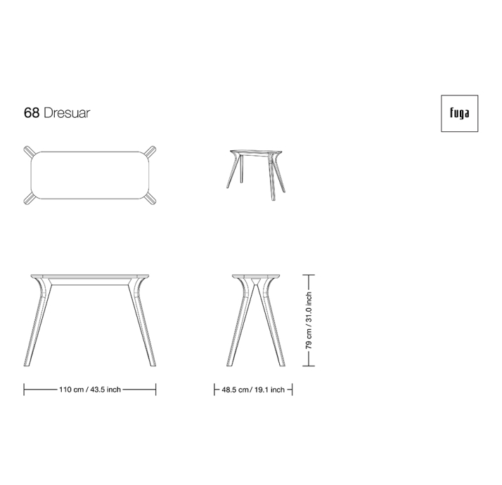 Консоль напольная 68 CONSOLE TABLE / / / 110X48,5X79 СМ. (FUG00079)