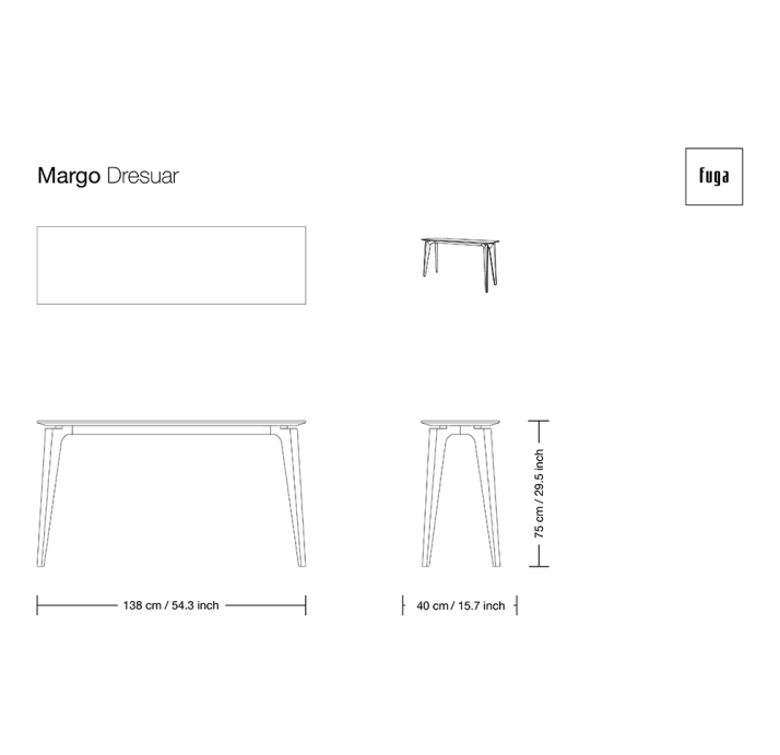 Консоль напольная MARGO CONSOLE TABLE / / / 138X40X75 СМ. (FUG00075)