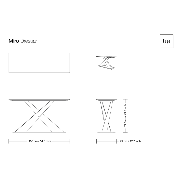 Консоль напольная MIRO CONSOLE TABLE / / / 138X45X74,5 СМ. (FUG00077)