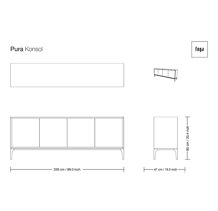 Комод PURA SIDEBOARD / / / 226X47X85 СМ. (FUG00083)