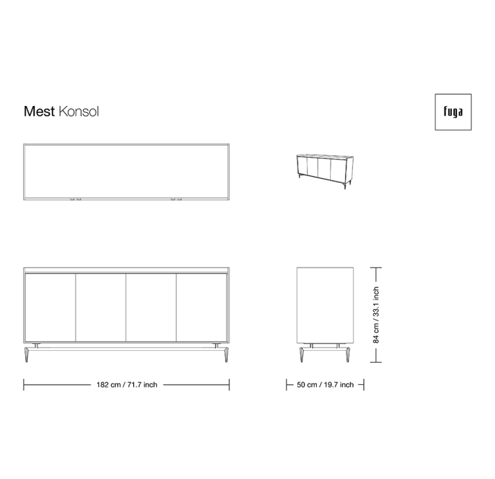 Комод MEST SIDEBOARD / / / 222X50X84 СМ. (FUG00082)