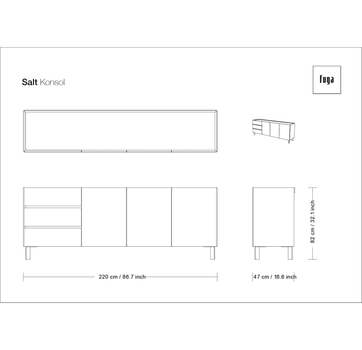 Комод SALT SIDEBOARD / / / 220X47X82 СМ. (FUG00080)