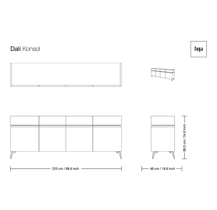 Комод DALI SIDEBOARD / / / 225X48X88,5 СМ. (FUG00087)