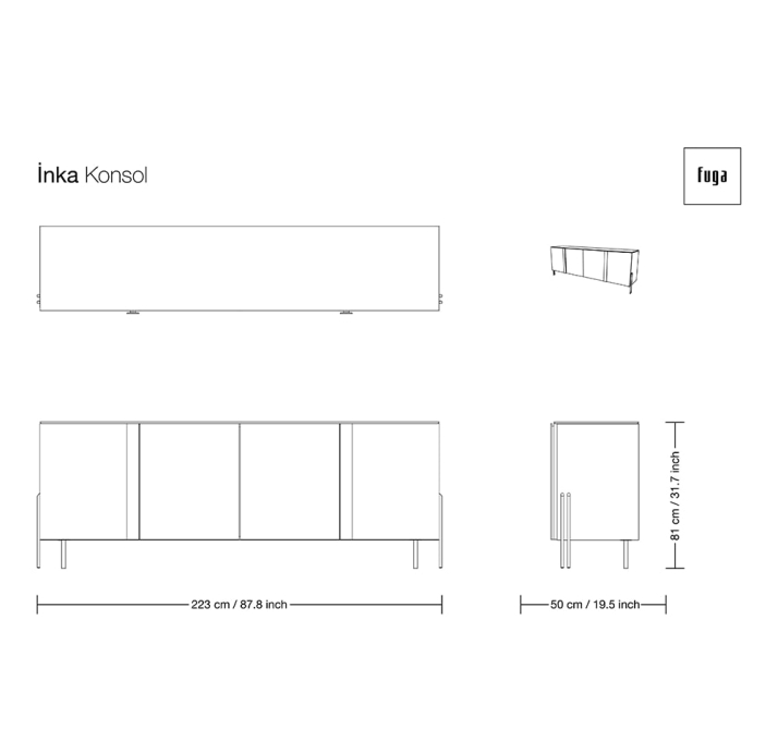 Комод INKA SIDEBOARD / / / 223X50X81 СМ. (FUG00086)