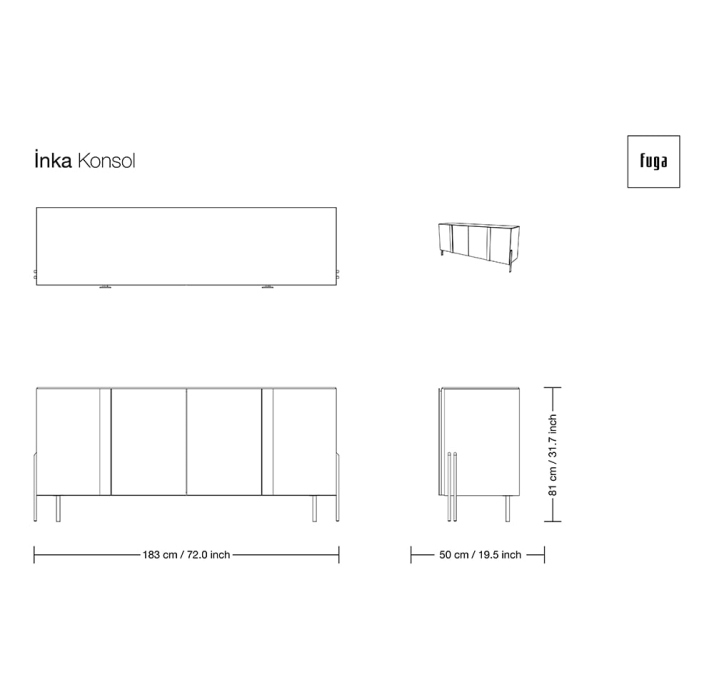 Комод INKA SIDEBOARD / / / 223X50X81 СМ. (FUG00086)