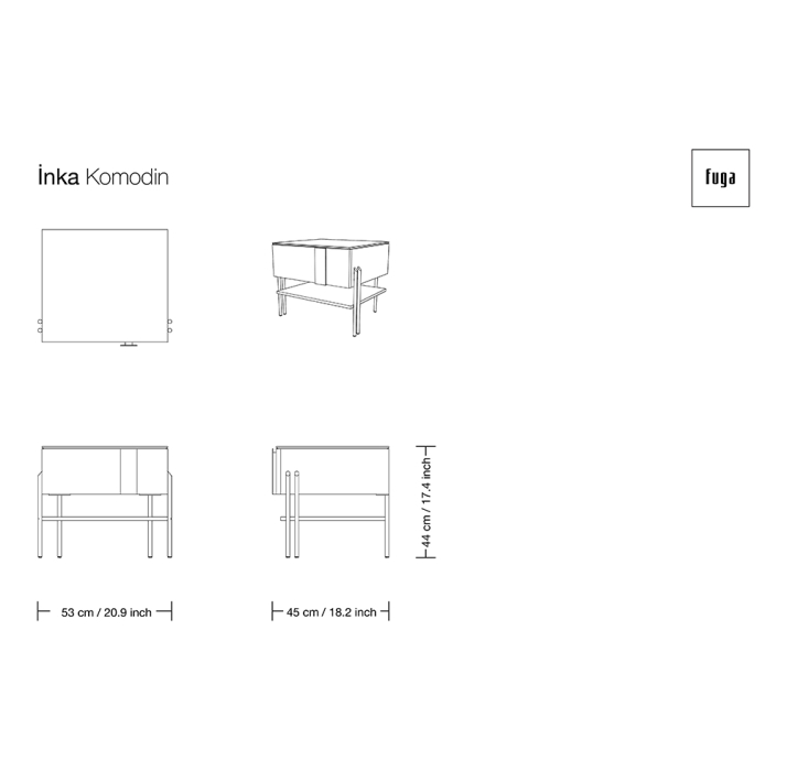 Тумба прикроватная INKA NIGHTSTAND / / / 63X45X44 СМ. (FUG00096)