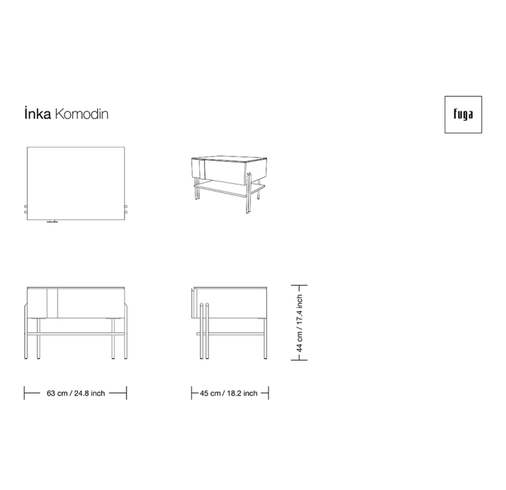 Тумба прикроватная INKA NIGHTSTAND / / / 63X45X44 СМ. (FUG00096)