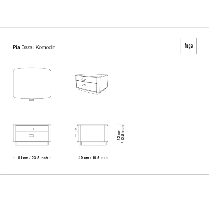 Тумба прикроватная PIA NIGHTSTAND / / / 61X49X32 СМ. (FUG00098)