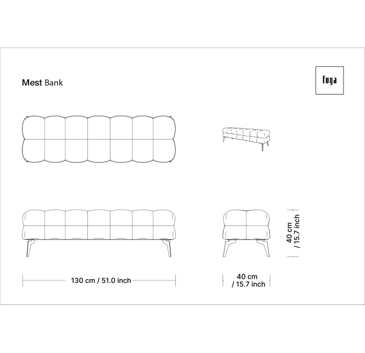 Банкетка MEST MEST 160X40X40 СМ. (FUG00126)