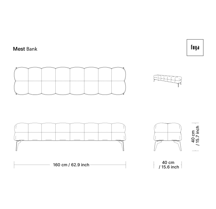 Банкетка MEST MEST 160X40X40 СМ. (FUG00126)