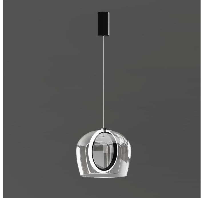 Светильник подвесной PINTA PENDANT LAMP ALFA TRASPARENT NERO 30X30X23 СМ. (NRM05453)