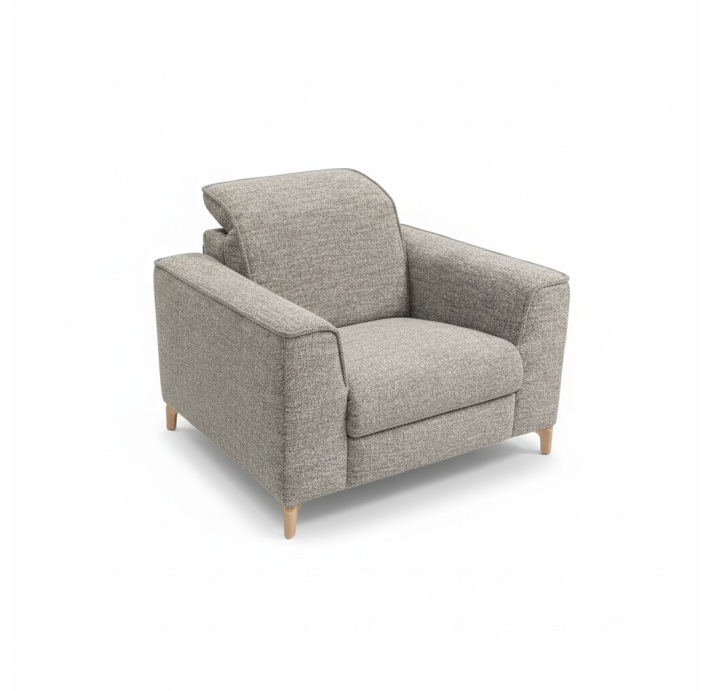 Кресло FRATINO 100/LUANDO STONE/BULTEX/01BK BLACK/E