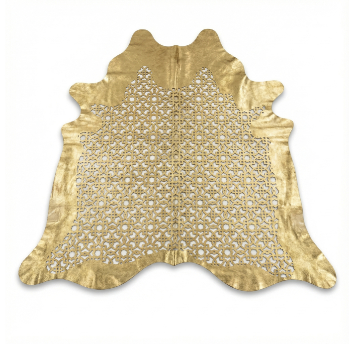 Шкура коровы COLUMBIA GOLD LASER 200X230 см.  (NRC00288) золотой