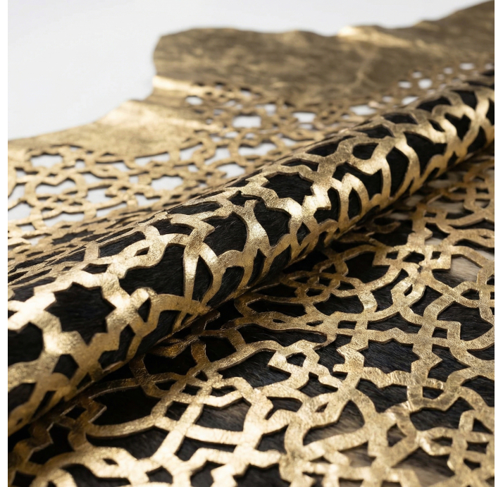 Шкура коровы COLUMBIA GOLD LASER 200X230 см.  (NRC00288) золотой