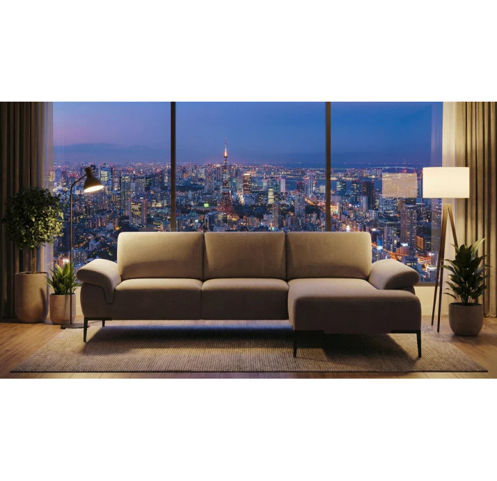 Диван WAVE B98-300-165L/WEMBLEY PERLE/BULTEX/01 BLACK/