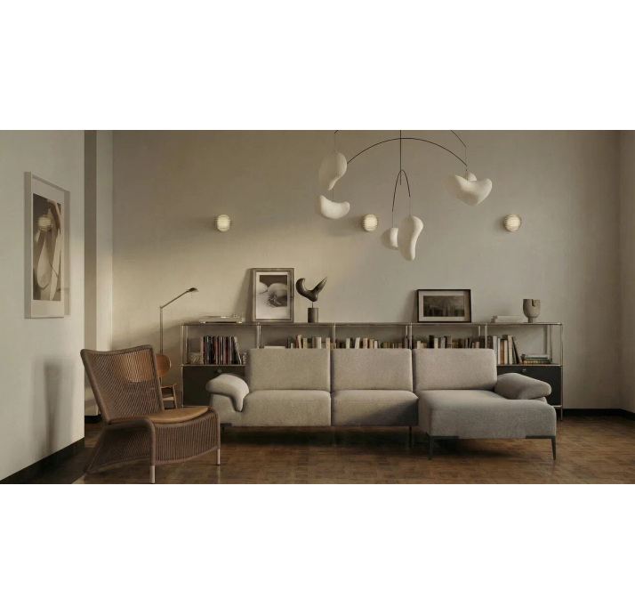 Диван WAVE B98-300-165L/WEMBLEY PERLE/BULTEX/01 BLACK/