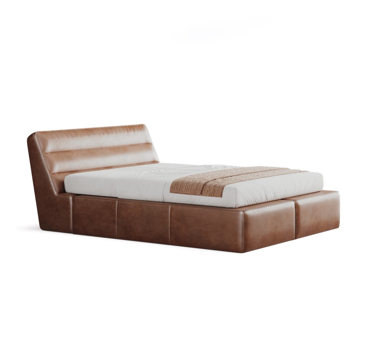 Двуспальная кровать PALERMO BED SUPPREME CAMEL LEATHER (Cat. F) 200X160 