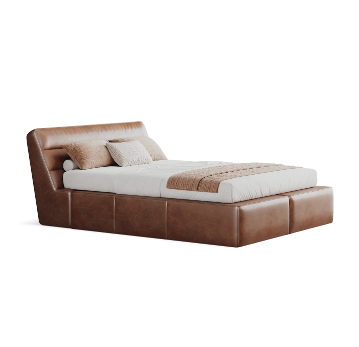 Двуспальная кровать PALERMO BED SUPPREME CAMEL LEATHER (Cat. F) 200X160 