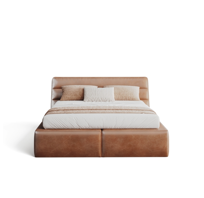 Двуспальная кровать PALERMO BED SUPPREME CAMEL LEATHER (Cat. F) 200X160 