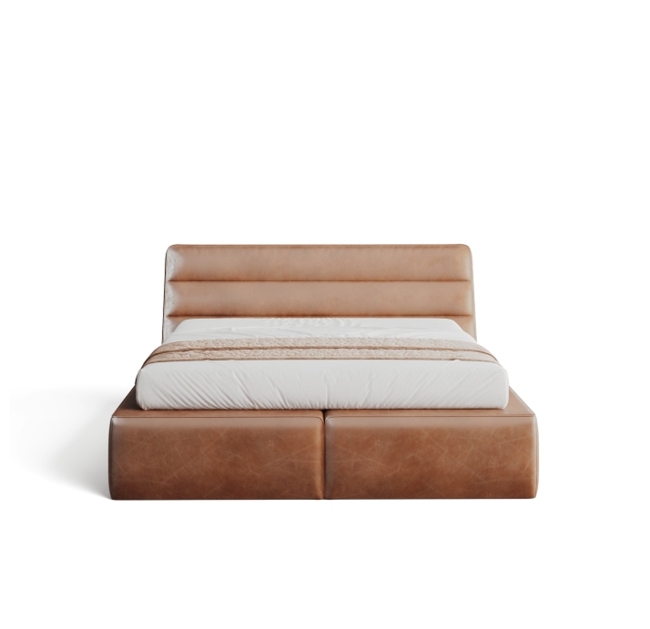 Двуспальная кровать PALERMO BED SUPPREME CAMEL LEATHER (Cat. F) 200X160 