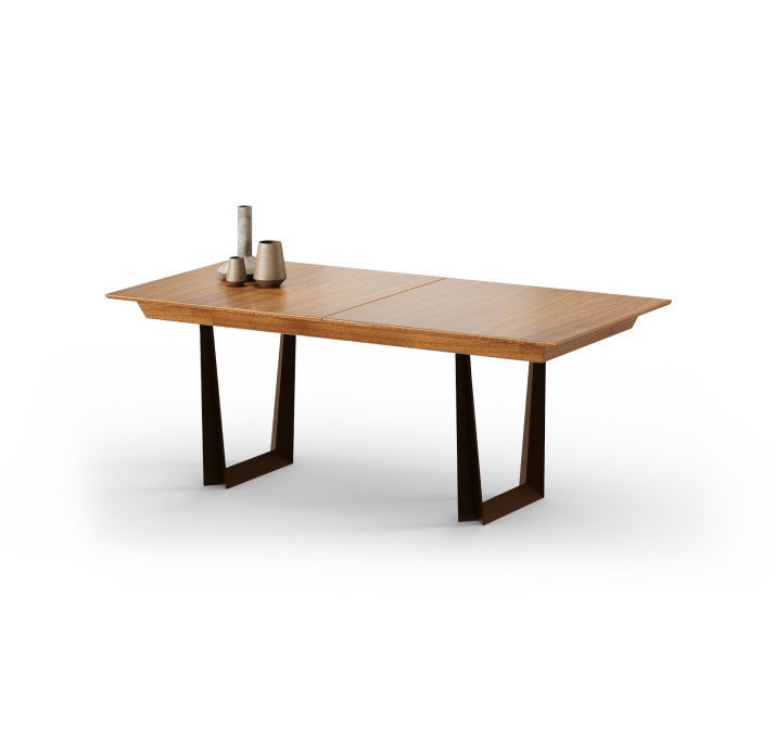 Стол обеденный ESPA DINING TABLE Glossy metal Natural walnut veneer  265X100X77 СМ. (FUG00170)