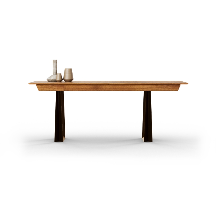 Стол обеденный ESPA DINING TABLE Glossy metal Natural walnut veneer  265X100X77 СМ. (FUG00170)