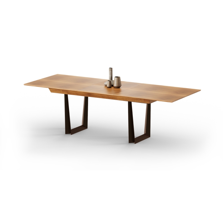 Стол обеденный ESPA DINING TABLE Glossy metal Natural walnut veneer  265X100X77 СМ. (FUG00170)