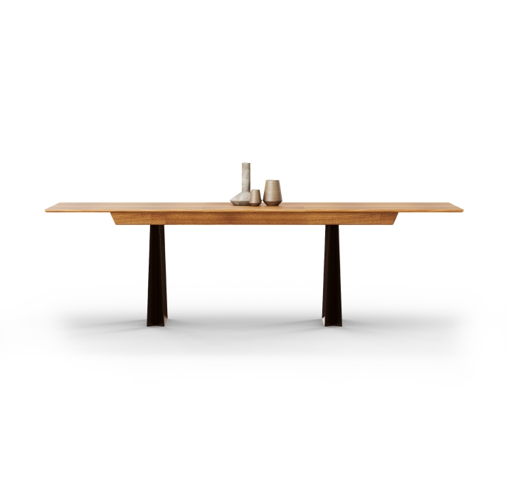 Стол обеденный ESPA DINING TABLE Glossy metal Natural walnut veneer  265X100X77 СМ. (FUG00170)