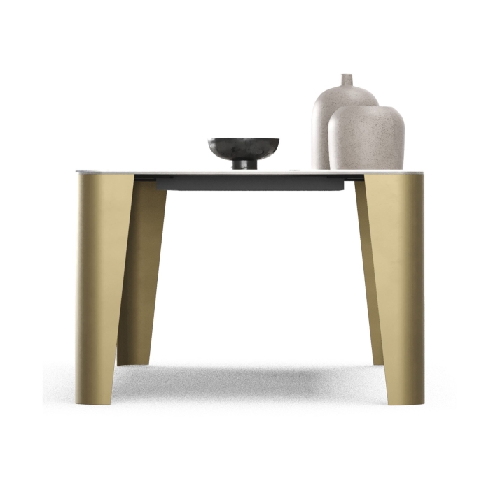 Стол обеденный BREDA DINING TABLE BRASS STATIC VITALI PORCELAIN  200X100X76 СМ. (FUG00173)