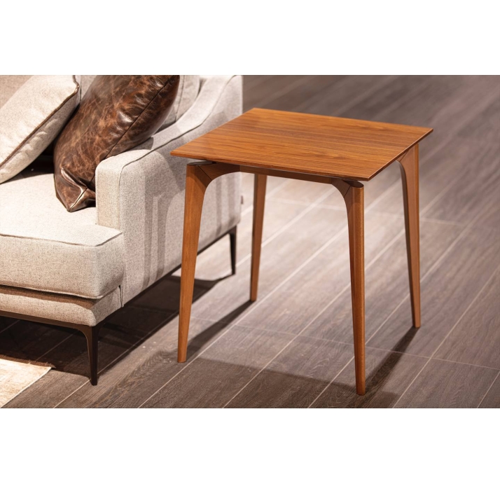 Стол журнальный MARGO SIDE TABLE Natural walnut veneer Natural walnut veneer  55X55X60 СМ. (FUG00198